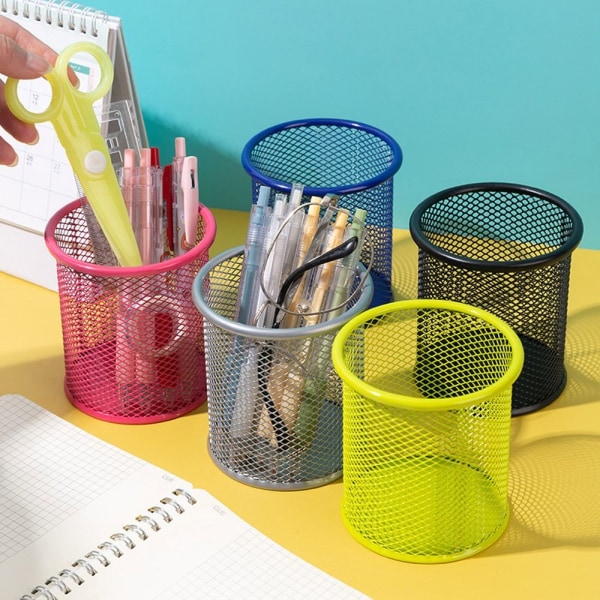 Mesh Pen Pot Penneholder RØD KVADRAT FIRKANT Red Square-Square