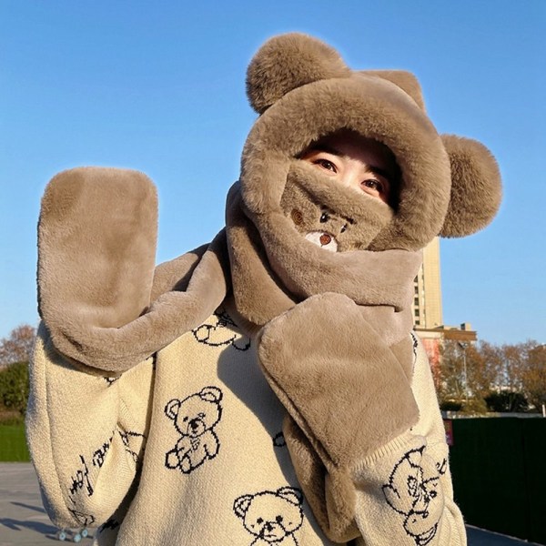 Tørklædehandsker Maskesæt Bear Ear Hat FARVE 5 FARVE 5 Color 5