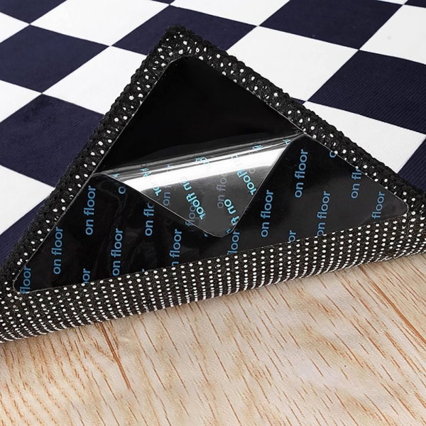 Sklisikkert klistremerke Teppefeste SVART FIRKANT black square-square