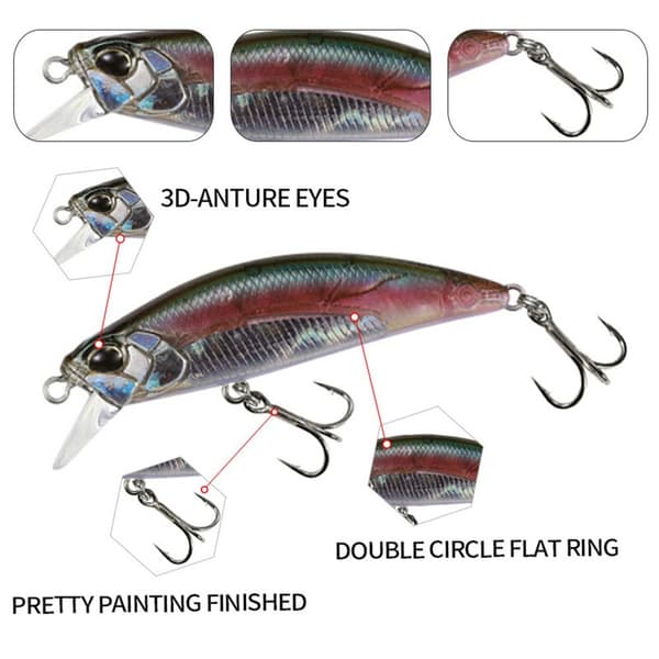 Minnow Bait kelluva viehe B B B