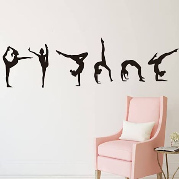 2 st Väggdekaler Gymnastik Väggklistermärke Mural Sticker
