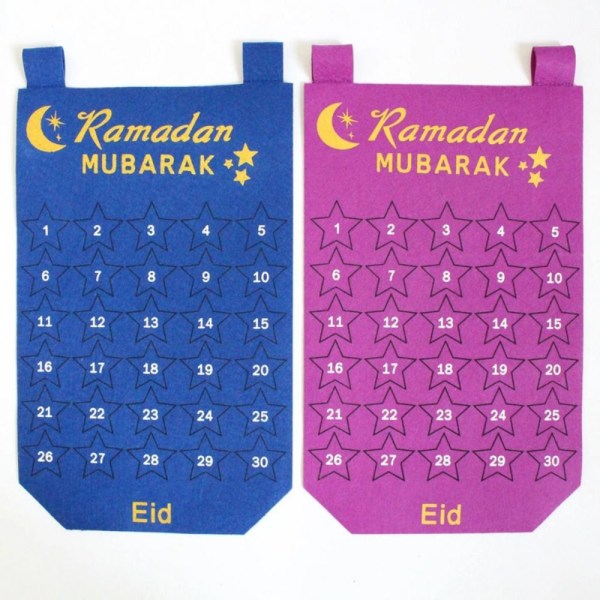 Nedtællingskalendere Nedtælling til Eid-tegn Eid Mubarak BLÅ 2 blue 2