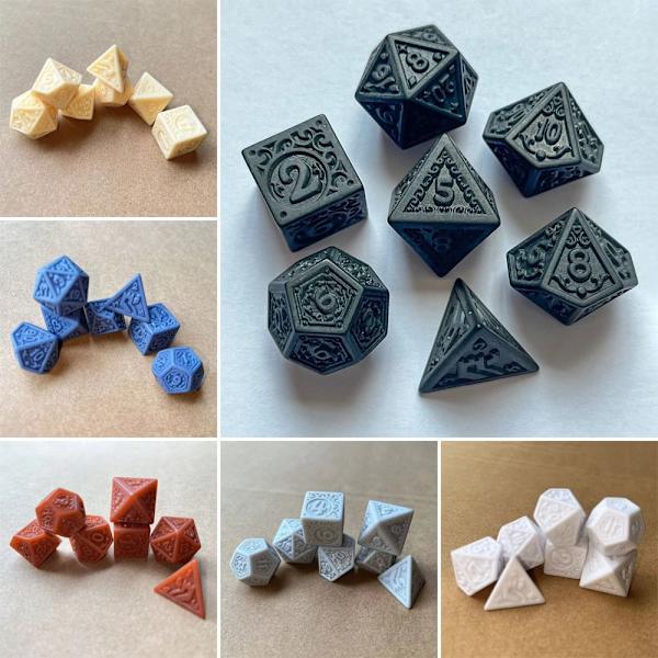 7st/ set DND Tärningar Polyedriska tärningar GRÅ GRÅ grey