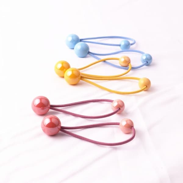 2 stk Hårbånd med bolde Bubble Scrunchie RØD 2 STK 2 STK Red 2pcs-2pcs