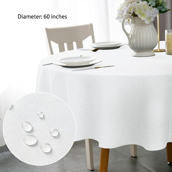 Rund duk Faux lin duk rund solid farge