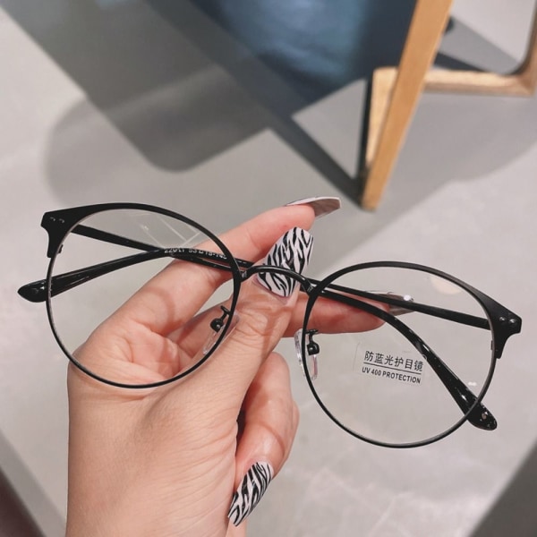Anti-Blue Light Briller Overdimensjonerte briller SVART SØLV SORT Black silver
