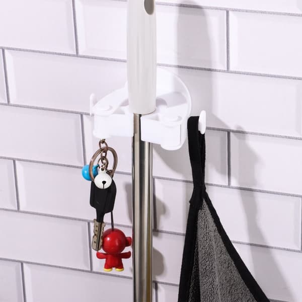 Broom Mopp Hållare Borste Broom Tidy Organizer GRÅ Grey