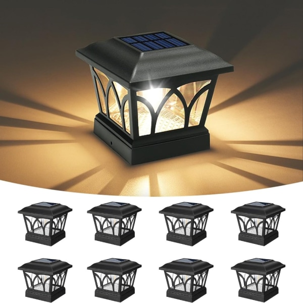 Solar Column Head Lamp Vägg Head Lamp VIT LJUS VIT LJUS white light