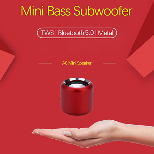 Mini langaton Bluetooth -kaiutin musiikkisoitin PUNAINEN Red