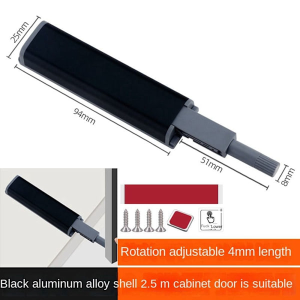 Skåpdörr Sugdörr Rebound Device SVART black