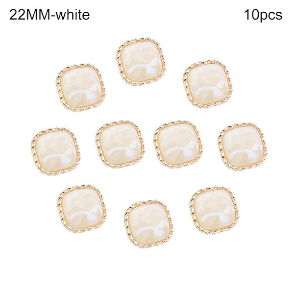 10 stk Klærknapper Skjorteknapper HVIT 22MM10STK 10STK white 22MM10pcs-10pcs