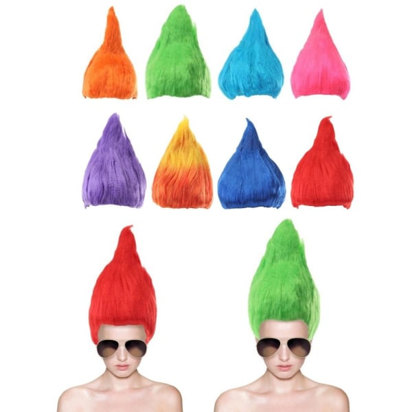 Elf Pixie Wig Cartoon Cosplay BLÅ&LILA blue&purple