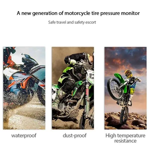 Motorsykkel TPMS Dekktrykkovervåkingssystem Dekk