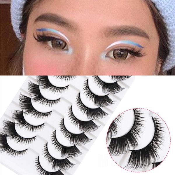5/7/10 Par falske øyevipper Cat Eye Lashes MY7 MY7 MY7