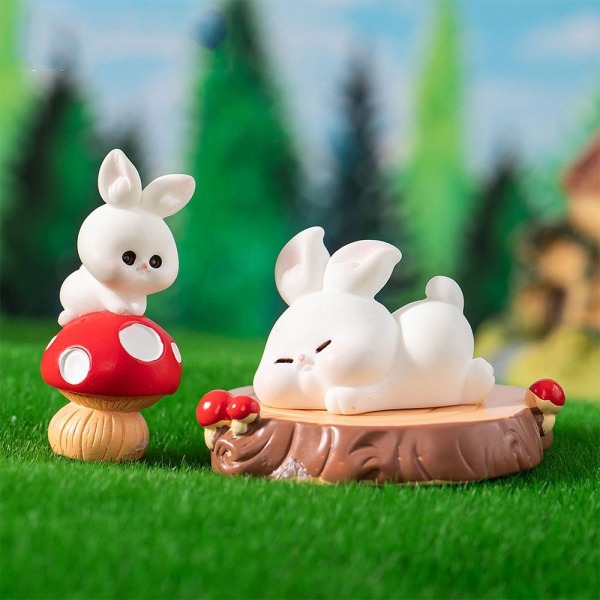 Bunnies Miniature Figurine 3D Rabbit Ornament 10 10 10