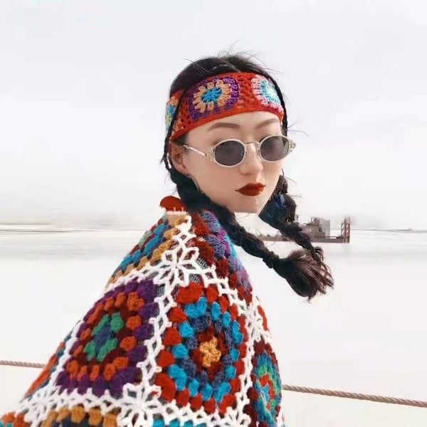 Hårband Virkad Turban RÖD red