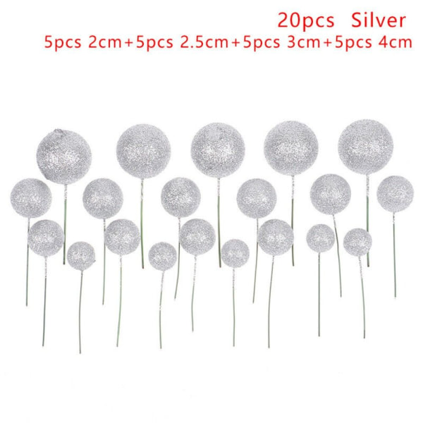 20st Ball Cake Topper Tårtdekoration SILVER silver