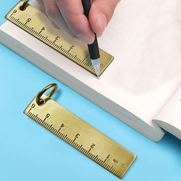 2stk linjal nøkkelring Metall linjal Målelinjal 2PCS