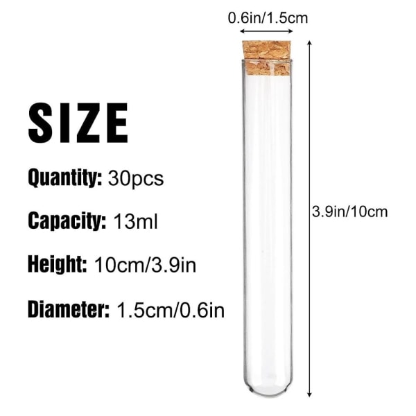 30 stk Test Tube Science Tubes Burette