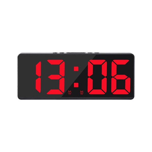 Digital Väckarklocka Skrivbordsklocka Temperatur Kalender Väckarklocka RÖD Red Black Shell-Black Shell