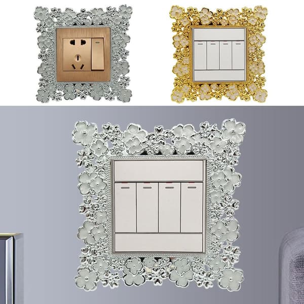 Lysbryterdeksel Surround Sokkel Ramme SØLV Silver