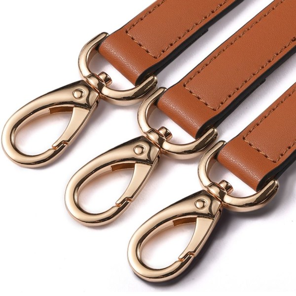 Handväska med rem i äkta läder Bälten BEIGE&GULD beige&gold