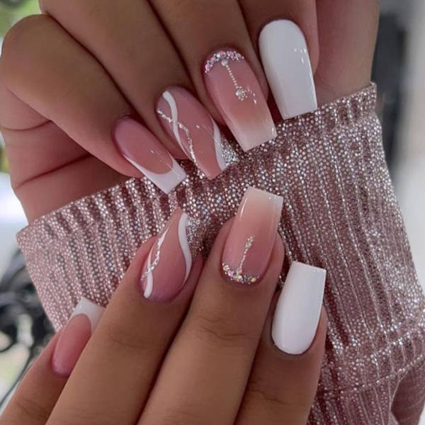 24 stk Fake Nails Long French W441 W441 W441
