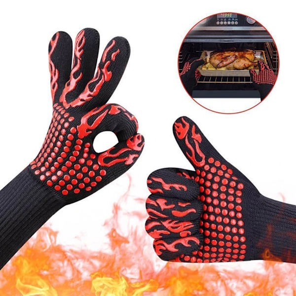 1 par Hansker BBQ Ovnshansker SORT 30CM black 30cm