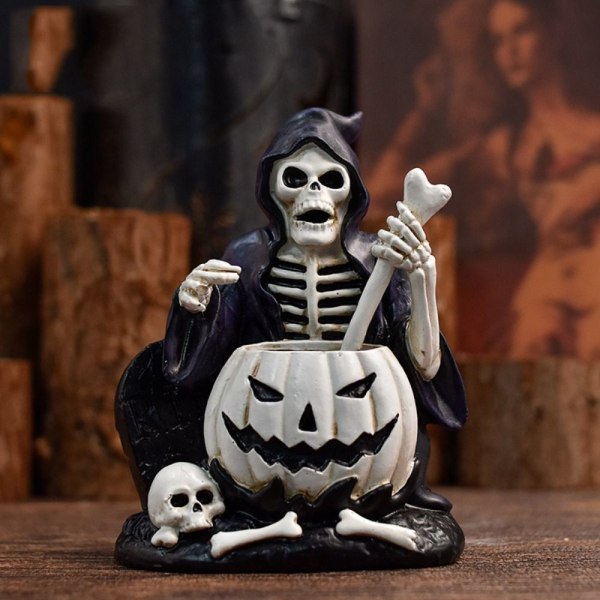 Halloween skjelettdekor lysholder F F F