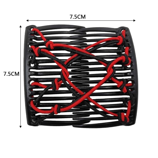 Elastiskt rep Pan Hårklämmor Lazy Comb RÖD RED