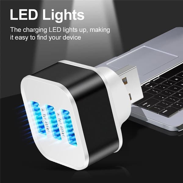 USB 2.0 Hub Mobilladdare SILVER silver