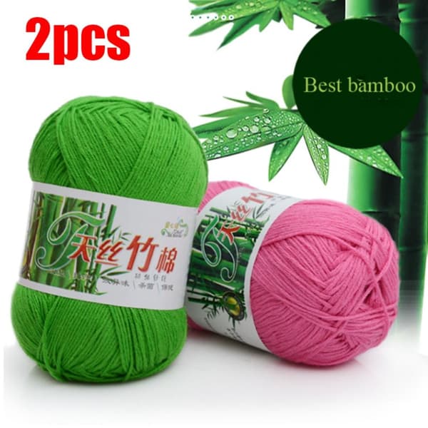 2st Stickat Ullgarn Bambu Bomullsgarn 10 10 10