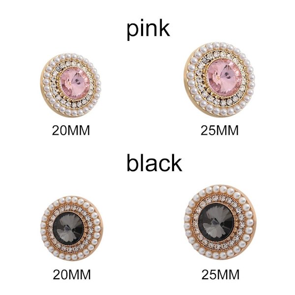 5 kpl Pearl Vaatteet Napit Paidan napit MUSTA 25MM5KPL 5 KPL black 25MM5pcs-5pcs