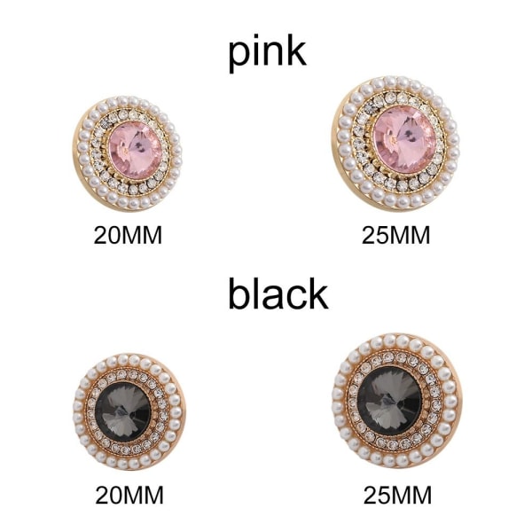 5 stk Pearl tøjknapper Skjorteknapper PINK 20MM5STK 5STK pink 20MM5pcs-5pcs