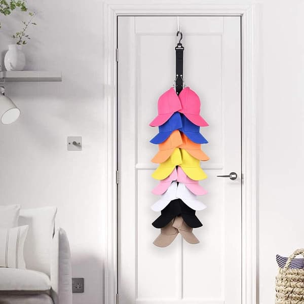 Cap Organizer Baseball Cap Rack Closet Hat Oppbevaring Organizer Black