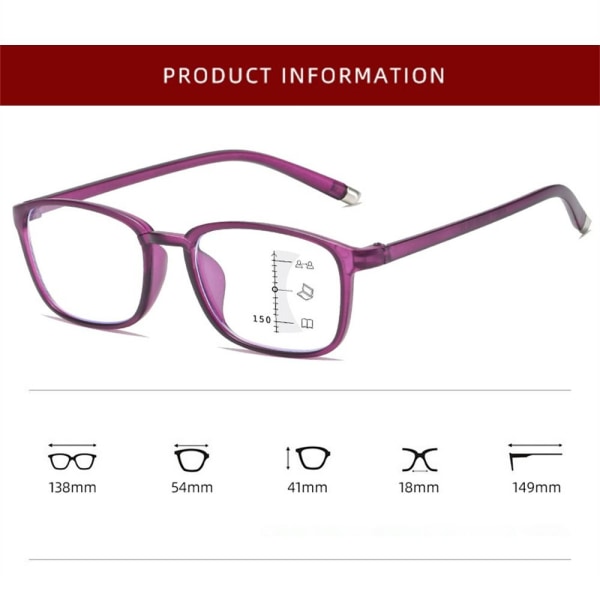 Lukulasit Presbyopia Silmälasit PURPURIA VAHVUUS 4.00 purple Strength 4.00-Strength 4.00