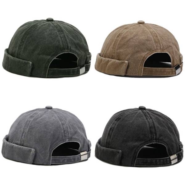 Brimless Docker Mössa Skullcap Hattar GRÅ grey