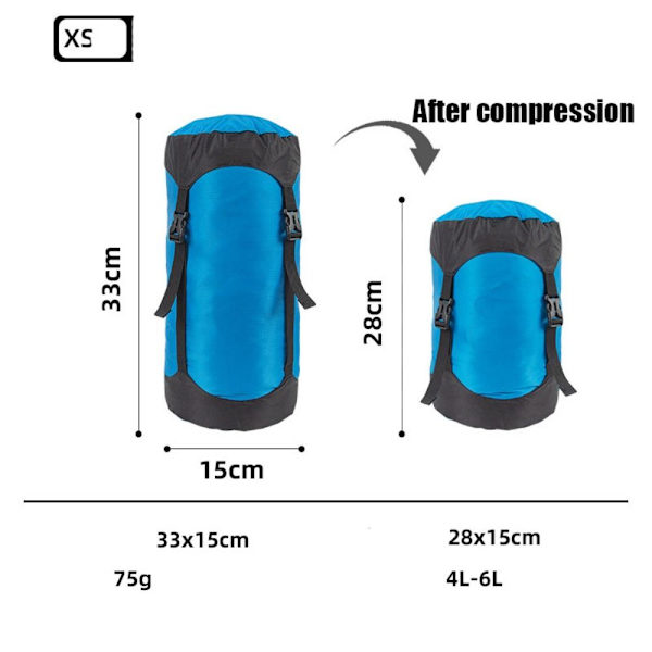 Krympsovsäck Vattentät Dry Bag BLÅ XS Blue XS