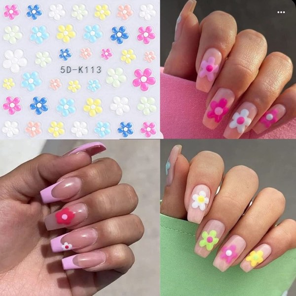 Nail Art-klistremerker preget 5 5 5