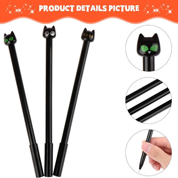 Gel Ink Pen Sort Cat Pen 33 stk