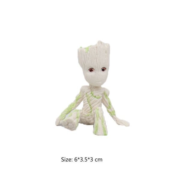 2 st Grote blomkruka Little Tree Man Miniatyr Fairy Garden white