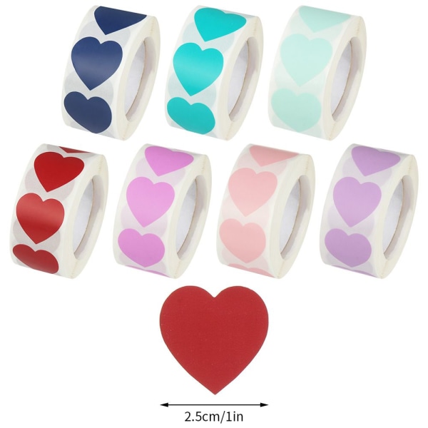 500 st Love Heart Shaped Seal Etiketter LJUSLILA light purple