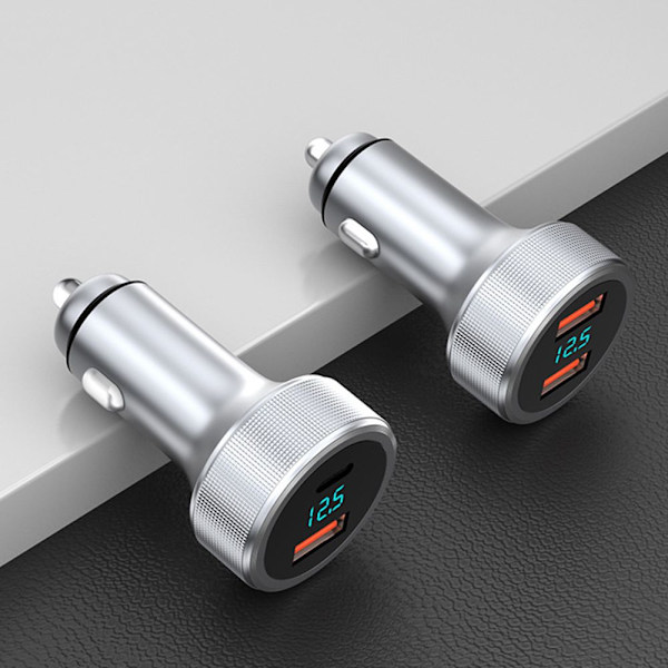 Biloplader Stik Hurtigoplader USB OG TYPE C USB OG TYPE C