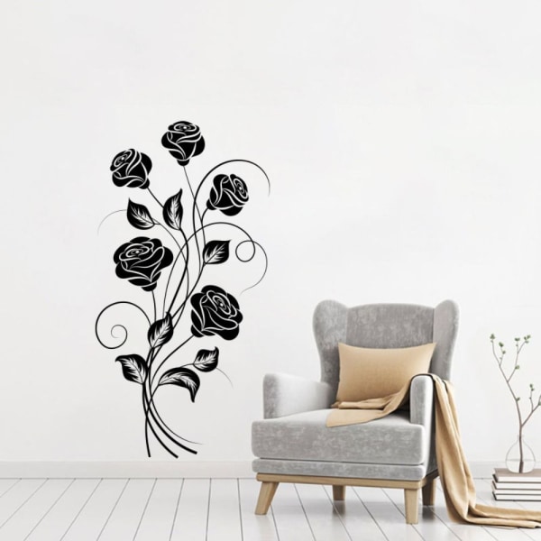 2 Stk DIY Wall Stickers Blomsterranke Aftagelig