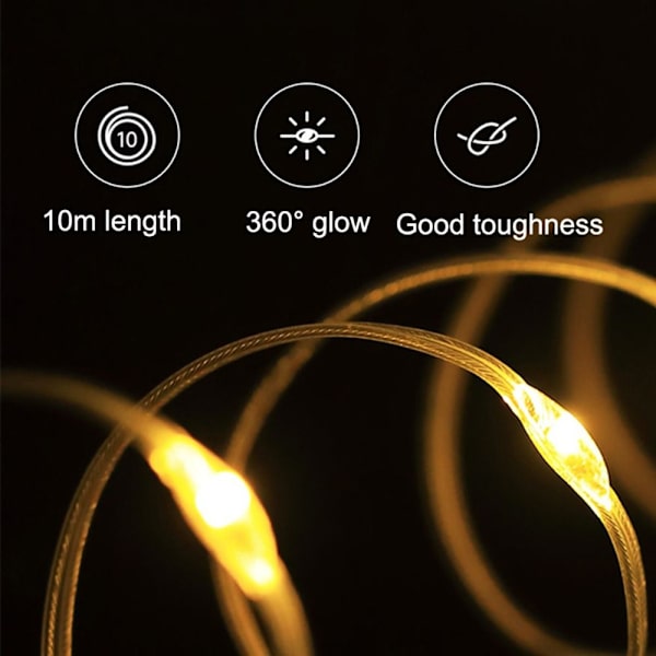 Udtrækkelige Led Lys String Camping Tape Lights KHAKI WARM khaki warm lights-warm lights