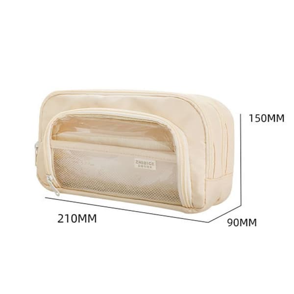 Läpinäkyvä penaali BEIGE beige