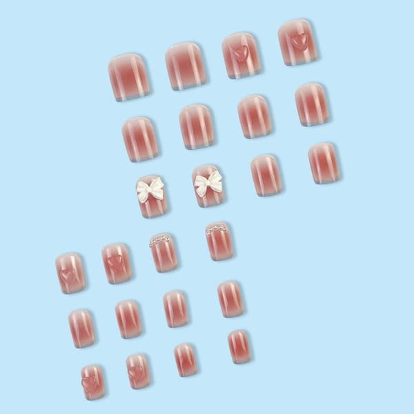 False Nails Short Bowknot