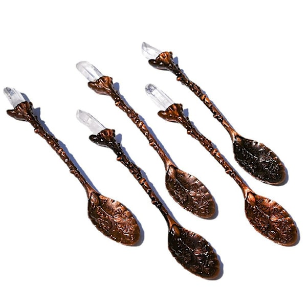 1 STK Naturlige krystaller skje Kaffeskje TRANSPARENT transparent