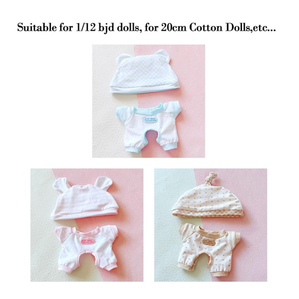 Nya Söta Kläder 20cm Doll Pyjamas BLÅ Blue