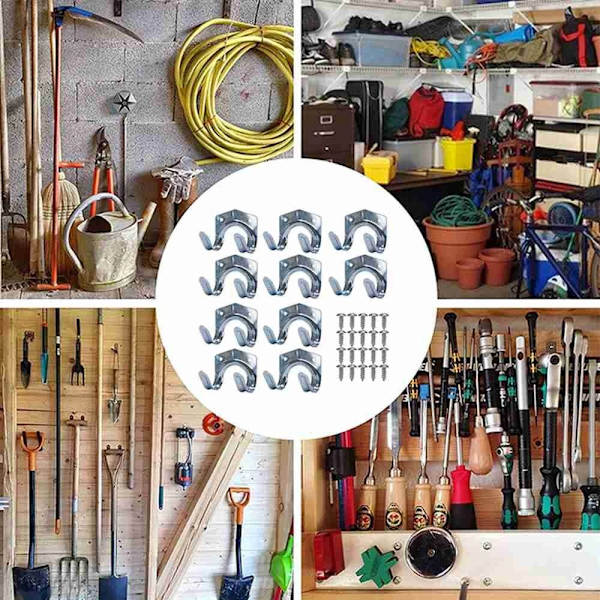 5/10 stk Garage Opbevaringskroge Skur Værktøj Tidy Hanger 10 STK 10 STK 10pcs